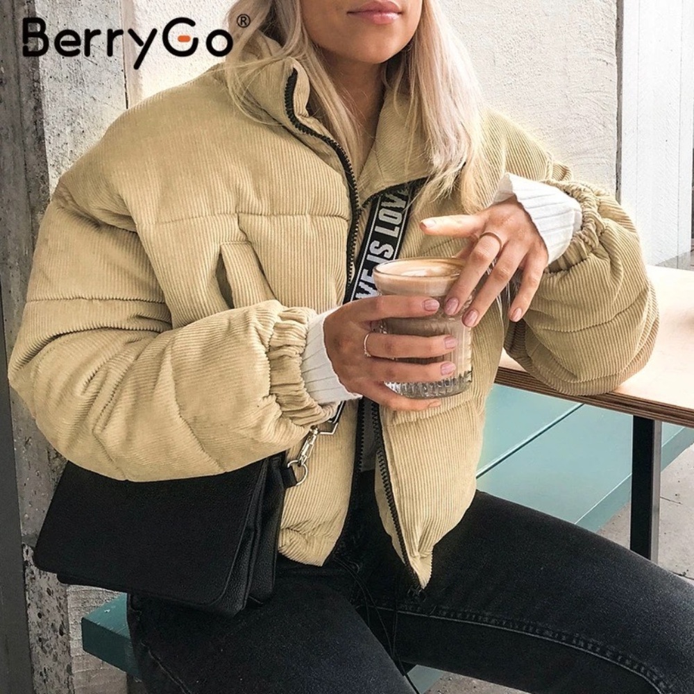 NWT Simplee beige bomber cotton coat - Picture 2 of 7